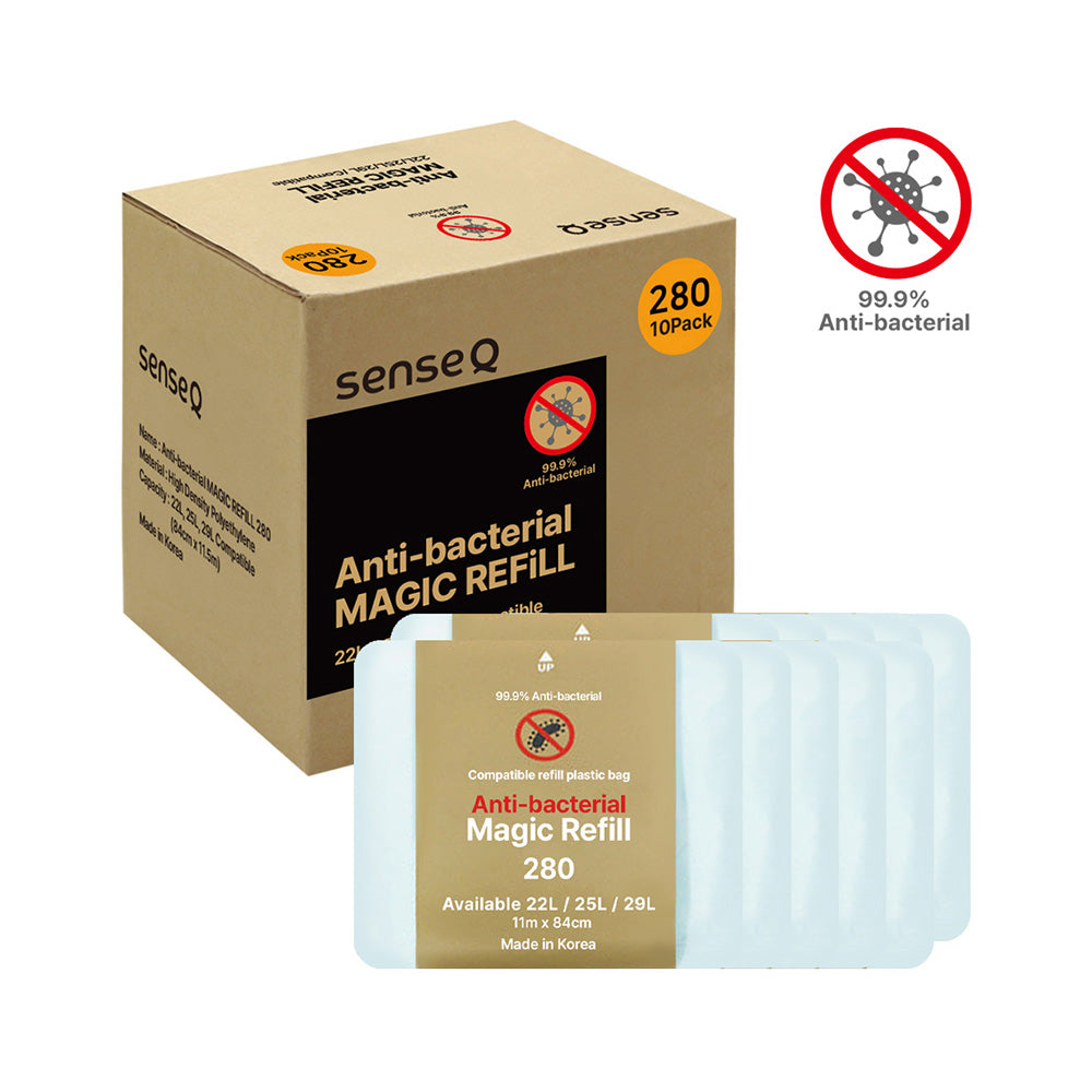 Magic Refill Bag 280 Diaper Pail Refills Bag with Odor Control Compatible with Pet Waste, Adult & Baby Diaper Pail l Features Continuous Bag Refill (Bacteria reduction Effect)