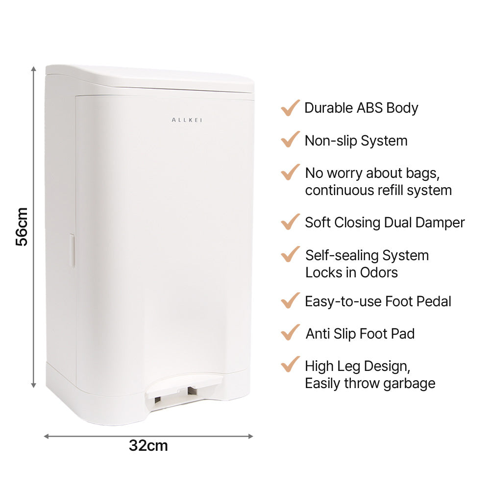 SENSE PICK ALLKEI 29L Diaper Pail, Disposal System, Odor Control Trash Can for Baby, Adult Diaper, and Pet Waste.