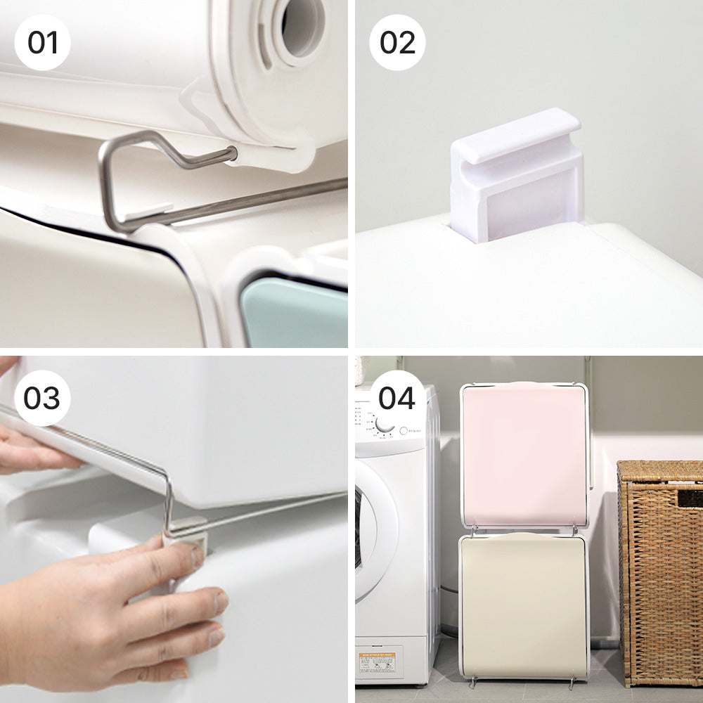 SENSE PICK 32L Stackable Storage & Recycling Bin with Stainless Steel Legs – Durable ABS Organizer for Home, Office & More