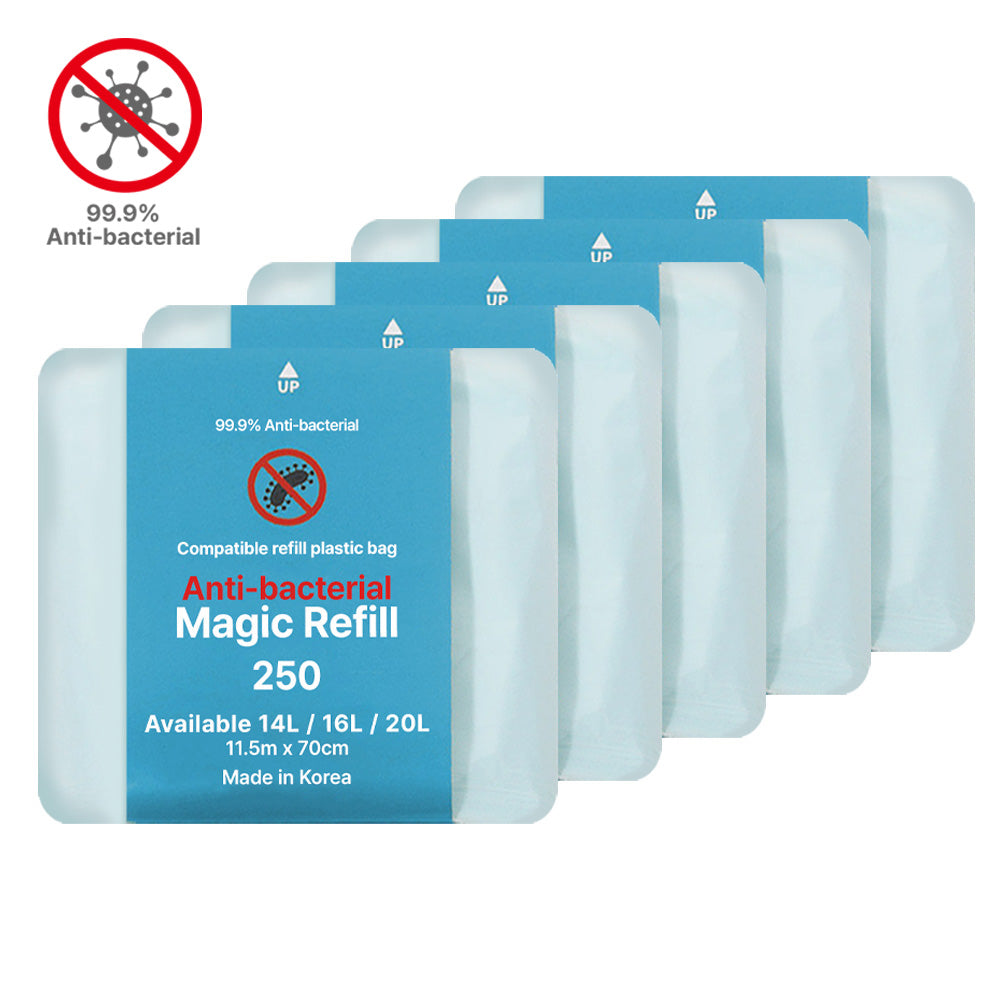 Reduce Bacterial Megic Refil 250 Diaper Pail Refills Bag with Odor Control Compatible with Pet Waste, Adult & Baby Diaper Pail Bag l Features Continuous Bag Refill (Bacteria reduction