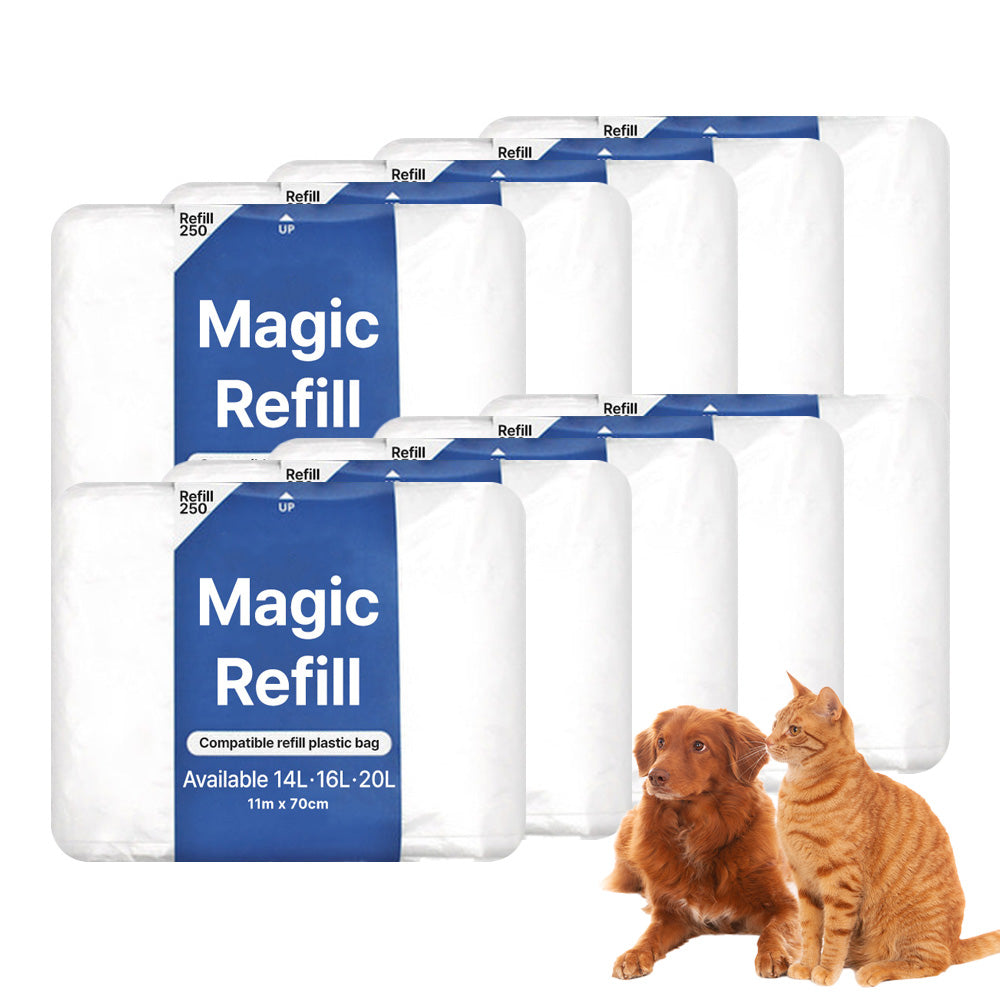 Magic Refill Bag 250, Diaper Pail Refills Bag with Odor Control, Compatible with Pet Waste, Adult & Baby Diaper Pail , Features Continuous Bag Refill.