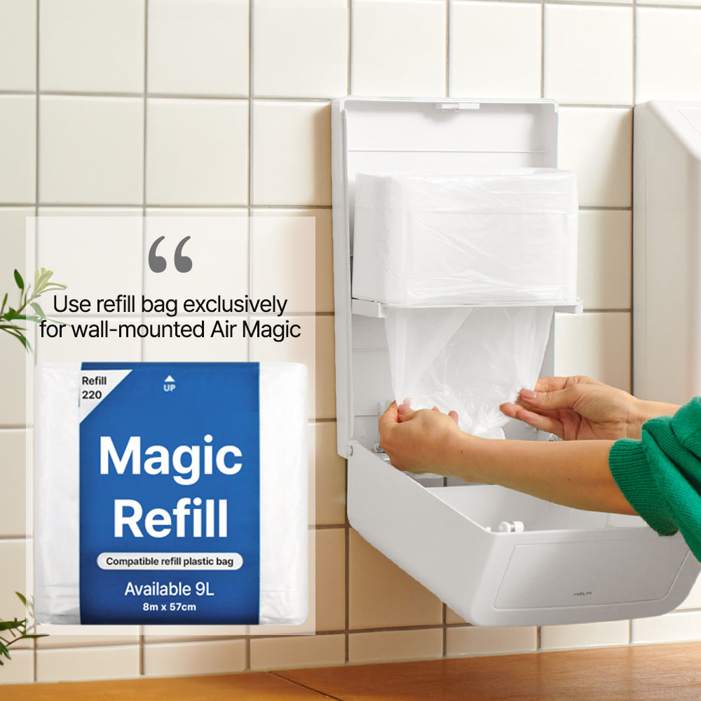 SENSE PICK Air Magic Household Wall-mounted Garbage bin 6L Included Magic Refill Bag (S220) ABS Material.