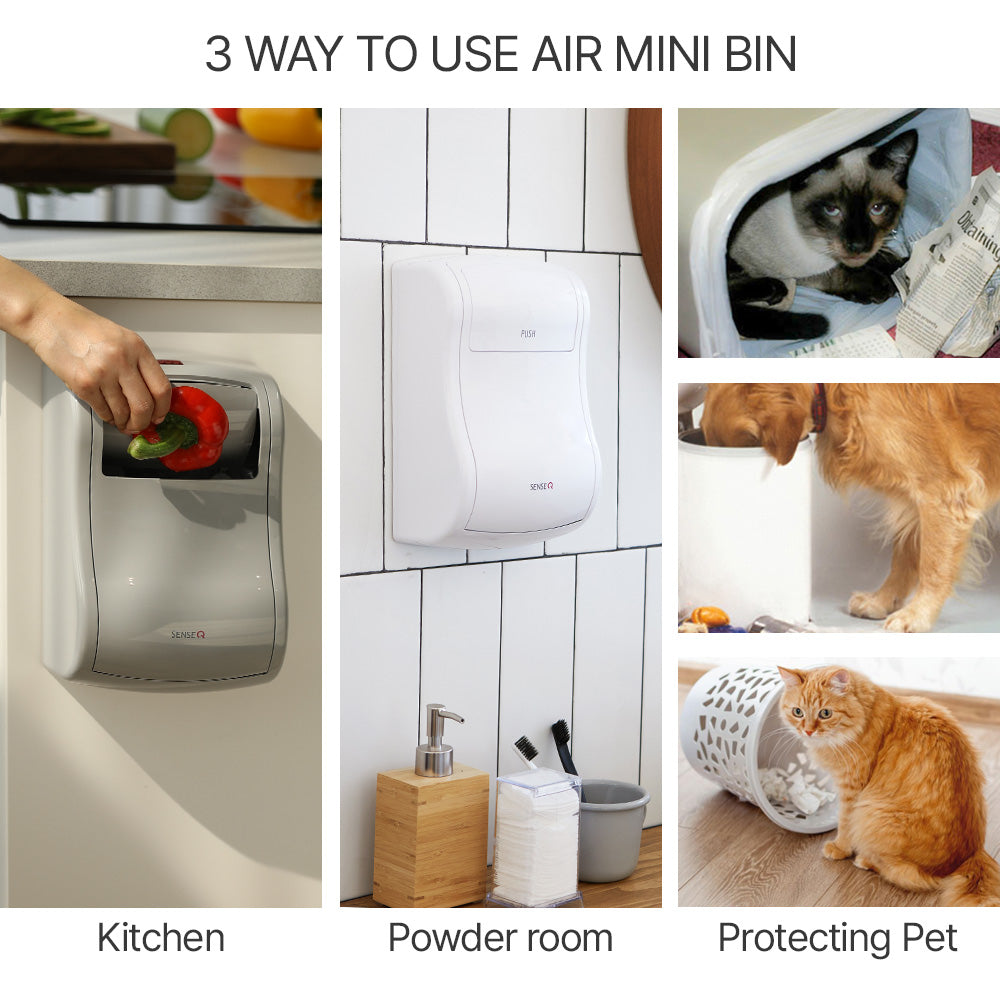 Hanging Trash Can, Sliding Lid, Air Mini for Household Wall-mounted Garbage bin 3L Included 30Pcs Refill Bag.