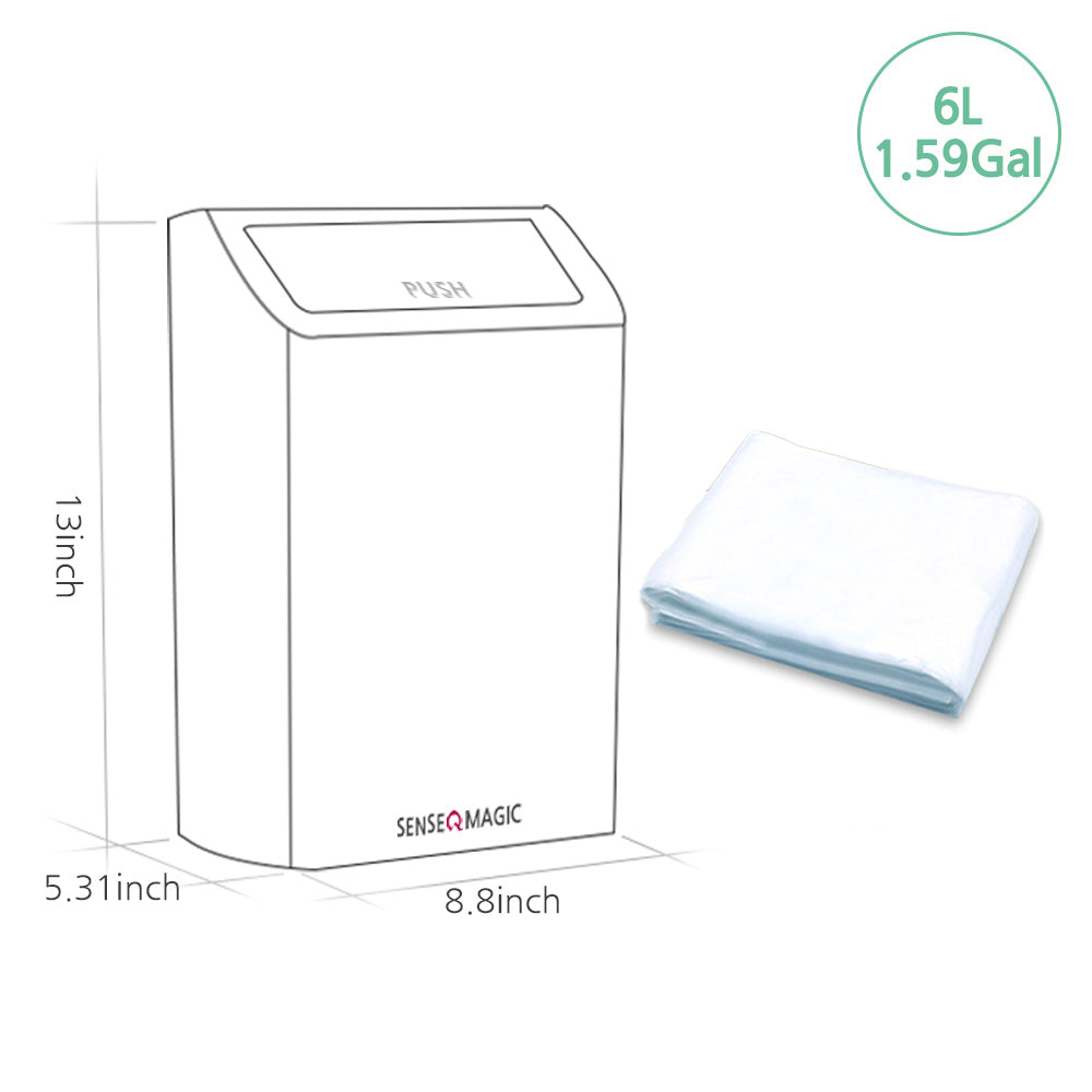 SENSE PICK Air Rich Household Hanging or Standing Plastic Compost Bin for Wall-mounted Garbage bin 6L Included 30Pcs Refill Bag